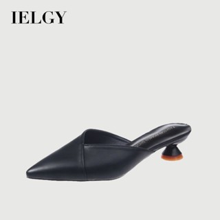 IELGY 夏季腳趾拖鞋女時尚低跟涼鞋百搭學生尖頭