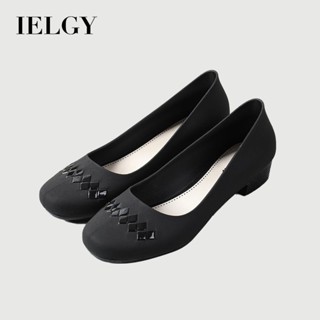 IELGY 夏季女式雨鞋增高防水低幫高跟鞋塑膠時尚膠鞋