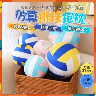 【臺灣熱銷】彩色軟體球形 玩偶 排球抱枕 圓球形玩偶 毛絨玩具 球迷布娃娃 兒童睡覺公仔 男女孩 生日禮物