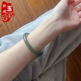 天然玉石進口優質優選新疆天然真玉正品玉手鐲女冰種淺綠油青色湖水綠飄花叮當圓條玉鐲