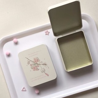 ✨新店促銷☜桃園出貨✨ins翻蓋可愛簡約桌面鐵盒高顏值小卡貼紙收納少女飾品收納盒