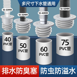 臺灣嚴選【3天內熱銷1914件】廚房下水管密封塞洗衣機排水管道5075封口蓋矽膠圈防返臭堵口神器