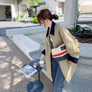 韓日優品今年流行卡其色風衣外套女春秋款韓版寬鬆氣質顯瘦高級感休閒大衣