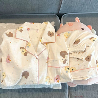 純棉ins甜美少女短袖睡衣女夏季薄款可愛卡通寬鬆家居服套裝套裝短袖睡衣短袖睡衣套裝女士短袖居家服女士短袖休閒服