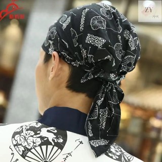 日式 廚房 工作帽 日系廚師帽 日料店 廚師 帽子日本料理壽司店男女員工頭巾包頭帽 帽子 時尚配件 款式多樣