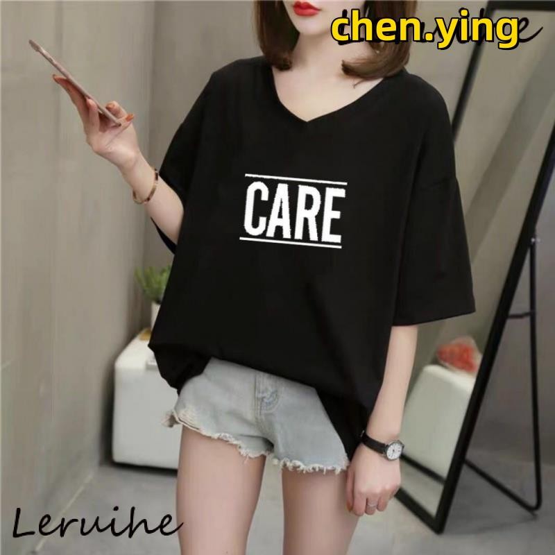 【免運】M-5XL 短袖上衣女 大尺碼女裝裝 女生短袖 短袖女 V領短袖上衣 短袖T恤女 寬鬆顯瘦上衣女 1SDV