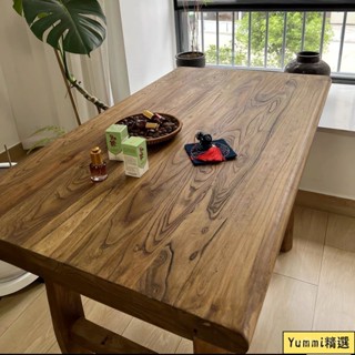 免運 【支援客製】桌椅組合 老榆木桌子 複古茶桌 實木桌子 餐桌 實木書桌 實木餐桌 餐桌椅 客廳桌 飯桌 桌面訂製