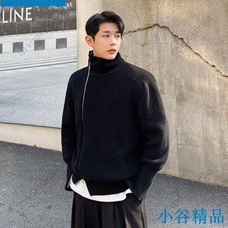 ✨紐智精品✨最新熱銷秋季韓版男士高領毛衣小外套斜側拉鍊設計青年素色休閒針織衫外套潮ABAB