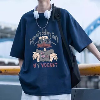 美式 復古 短袖T恤 男 夏季 高街水洗做舊 潮牌 痞帥炸街 上衣 ins寬鬆 男士 百搭 休閒印 花短T（BW527）