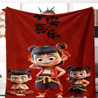 【臺灣出貨】國潮哪吒 法蘭絨毛毯 毯子 懶人毯 午睡毯 懶人毛毯 披肩毛毯 保暖神器 柔軟親膚 居家辦公室 午睡通用