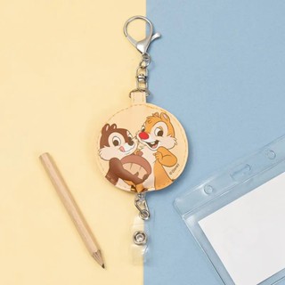 迪士尼Disney 夏日派對系列 圓形皮質伸縮證件扣-奇奇蒂蒂 墊腳石購物網