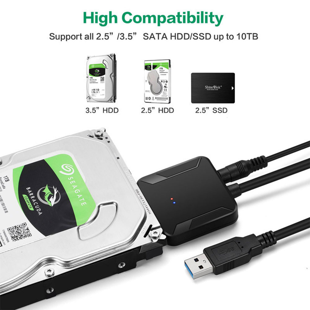 Sata 轉 USB 3.0 適配器電纜,用於 3.5/2.5 英寸 SSD HDD SATA III 硬盤驅動器磁盤轉