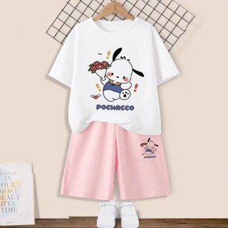 🌸桃園出貨🌸 女童純棉套裝夏季新款帕恰狗衣服中大兒童短袖短褲薄款休閑運動服