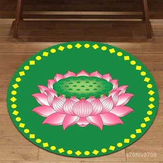 禪修墊 拜佛坐墊 打坐墊 佛墊 禪坐墊 跪墊 佛具 新款印花佛堂蓮花地毯家用客廳圓型禪修打坐墊加厚圓形中式跪拜墊