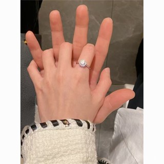 ✨限時下殺✨S925雪花純銀莫桑石戒指1克拉調節開口求婚六爪鑽戒高階璀璨禮品