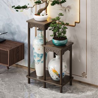 「森活良品」免運😊實木花架中式花臺陽臺家用落地式室內客廳置物架多肉綠蘿花盆架子