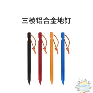 戶外三稜鋁閤金地釘18cm沙灘釘帶繩露營帳篷天幕配件高強度營釘哆啦A夢的樂購場