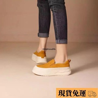 🚛限時低價🚛厚底增高鞋 樂福鞋 春夏新款真皮鞋 一腳蹬女懶人鞋 休閑鞋 鬆糕單鞋 小個子板鞋 女老爹鞋