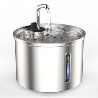 廠家直發寵物飲水機2024新款不銹鋼貓咪飲水機3L超靜音帶透視窗斷電保護 PRK6
