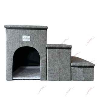 特惠折扣%樓梯咪爬臺階窩小型犬可折疊儲物收納家用客廳