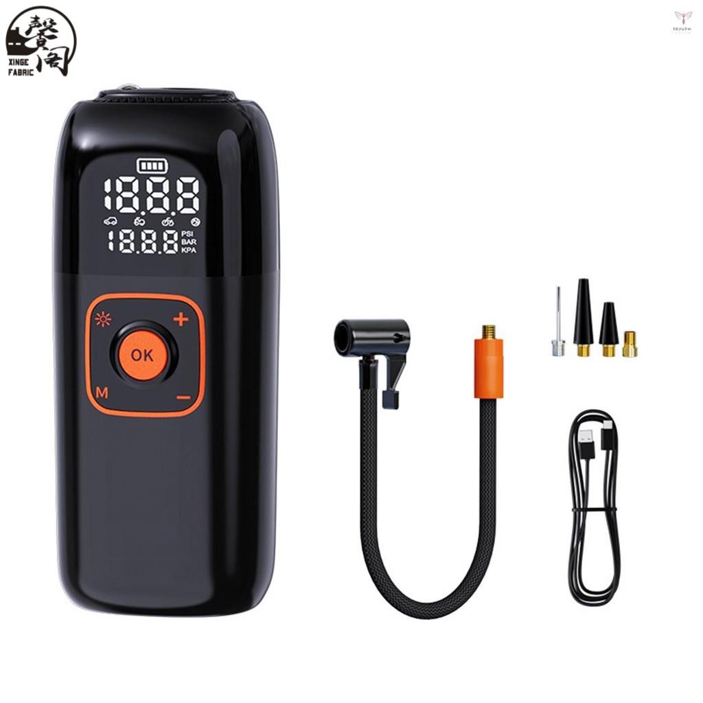 台灣出貨》輪胎充氣機便攜式空氣壓縮機 150PSI/10.3Bar 6000mAh 汽車輪胎氣泵,帶數字輪胎壓力表/LE