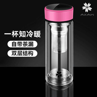 免運 臺灣出貨 雙層玻璃杯 耐熱玻璃杯 有蓋玻璃杯 玻璃杯雙層隔熱便攜大容量茶水分離男帶濾網泡茶水杯子
