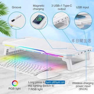 螢幕增高架 USB擴充套件 螢幕架 電腦架 電腦螢幕架 電腦增高架 桌面收納架 桌上收納 顯示器增高支架/筆記本增高支架帶U