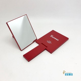 客製 化妝鏡 鏡子化妝鏡 桌上鏡 logo 紅色禮品塑膠 手拿鏡 單面長方形桌面小鏡子摺疊 客製化