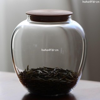 🔥臺灣出貨🔥實木蓋茶葉罐 玻璃茶葉密封罐 咖啡罐 咖啡豆密封罐 儲物罐 透明玻璃乾果罐子 玻璃罐密封罐