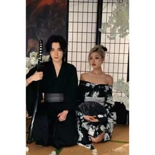 日本和服 和服 和服外套日式和服 角色扮演 cosplay新款情侶寫真和服女日式改良闇黑係霸氣黑道韆金寫真連衣裙攝影服