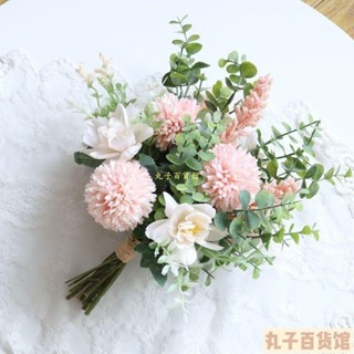 丸子 婚禮花 新款韓式模擬森係領證新娘手捧花婚禮婚紗照拍照道具手工混搭花束 影樓婚紗攝影旅拍 婚禮捧花假花