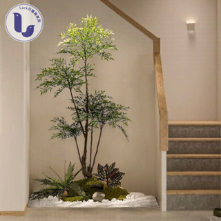 🔥仿真植物南天竹造景綠植室內樓梯下景觀植物落地盆栽店鋪櫥窗假樹擺件裝飾