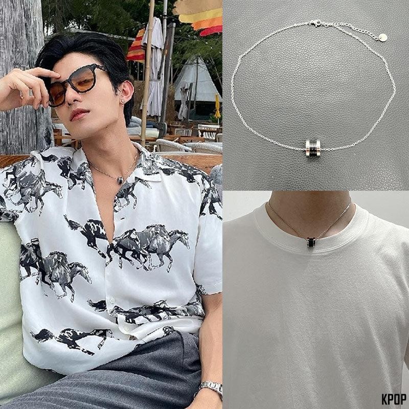 KPOP 泰劇床伴netjames陳欣博同款鋼黑色圈頸項鏈男女氣質個性King周邊