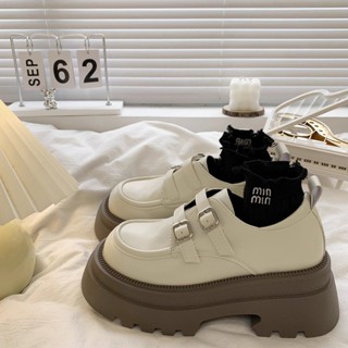 🌷超舒適 經典復古樂福鞋 鬆糕厚底鞋 女生樂福鞋 厚底樂福鞋 多尺碼 白色小皮鞋女英倫風春季新款百搭配裙子樂福鞋厚底瑪
