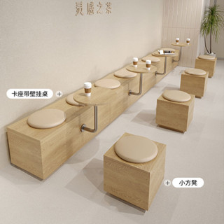 餐廳桌椅 奶茶桌椅 實木桌椅子組合 咖啡廳靠墻卡座 沙發椅 靠背椅 實木椅 餐椅 餐桌椅 餐椅 餐桌椅 吃飯桌
