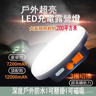 戶外超亮磁吸式LED充電露營燈 露營燈 吊燈 吊掛式攜帶式電子露營燈USB充電 擺攤地攤照明燈 應急戶外燈 露營燈帳篷燈