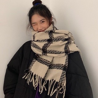 [zly]情侶格子ins圍巾女秋冬季2022新款韓版百搭學生披肩保暖圍脖男潮