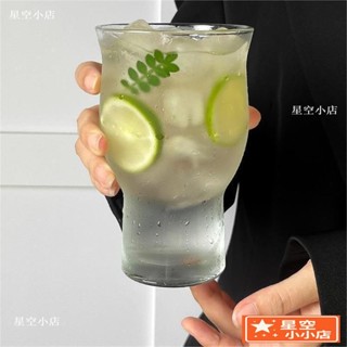 ins風網紅寬口玻璃杯 果汁杯冰美式咖啡杯 酒杯啤酒杯飲品飲料杯子 DXP1