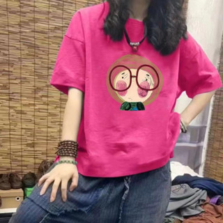 衣藝舍 大碼上衣 100%純棉 女生 短袖T恤 印花T恤 夏季新款 韓版上衣 oversize 寬鬆上衣 中大尺碼 上衣