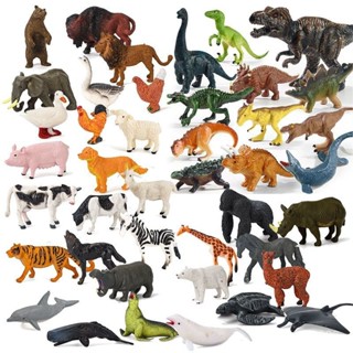 【臺灣出貨】模擬恐龍玩具野生動物世界海洋實心軟膠兒童玩具恐龍模型套裝擺件