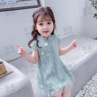 桃園出貨♕2025女童旗袍中兒童公主裙中國風民族風復古兒童漢服寶寶洋裝子 童裝洋裝 小孩洋裝 女童洋裝夏天