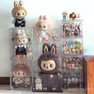 臺灣熱銷 娃娃毛絨玩具收納展示櫃拉布布展示盒labubu展示架玩偶防塵罩