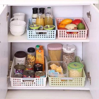 🌸臺灣限時低價🌸桌面加厚長方形塑膠筐子收納廚房浴室零食雜物收納籃A4玩具置物籃