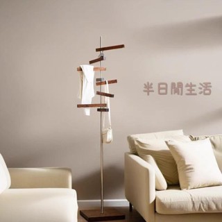 北歐實木衣架 衣帽架 掛衣架 臥室掛衣架 收納衣架 掛帽架 立桿衣帽架 創意實木衣帽架輕奢高階入戶旋轉掛落地立式臥室床
