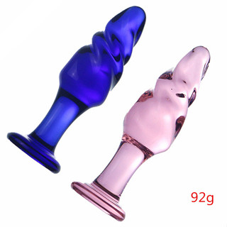 【夜澀情趣體驗館】彩色肛塞螺紋款女用自慰後庭小號拉珠情趣成人性用品 玻璃肛塞 肛塞 情趣肛塞 冰火二用 情趣用品 後庭玩