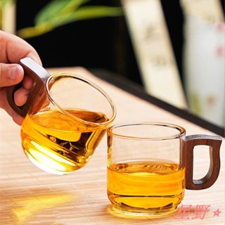 ✨星野熱銷🛍實木柄玻璃杯 實木手柄 玻璃分享杯 咖啡分享杯 美式咖啡杯 濃縮咖啡杯 美式拿鐵杯 玻璃杯 咖啡杯 杯子