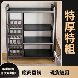 💎睿興🔥臺灣出貨✅廚房收納架 置物架 廚房菜籃子 廚房收納架 落地置物架 多層儲物架子多功能耐重層架 微波爐架