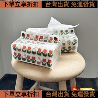 【臺灣出貨】日本 新款 Miffy米菲兔子 印花PVC透明紙巾盒 桌面平板抽紙收納盒 車用家用抽取式紙巾套elaine