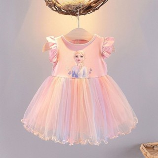 💖兒童衣服💖新款上市 2024夏款女童冰雪奇緣連衣裙愛莎公主裙夏季網紗裙艾莎公主裙子