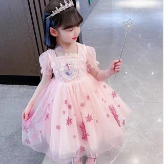 💖兒童衣服💖新款上市 冰雪奇緣愛莎公主裙艾莎連衣裙 女童裙子 女童連衣裙 夏季時尚兒童夏裝2025新款
